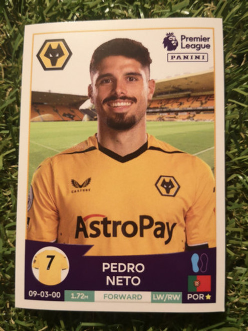 #622 Pedro Neto (Wolverhampton Wanderers) Panini Premier League 2023 Sticker Collection