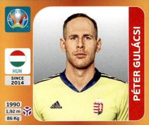 #626 Peter Gulacsi (Hungary) Panini Euro 2020 Tournament Edition Sticker Collection - ORANGE