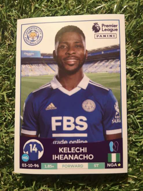 #366 Kelechi Iheanacho (Leicester City) Panini Premier League 2023 Sticker Collection