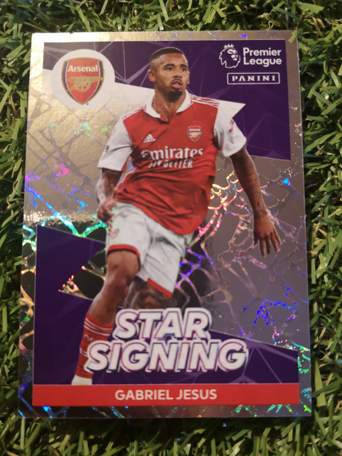 #75 Gabriel Jesus STAR SIGNING (Arsenal) Panini Premier League 2023 Sticker Collection