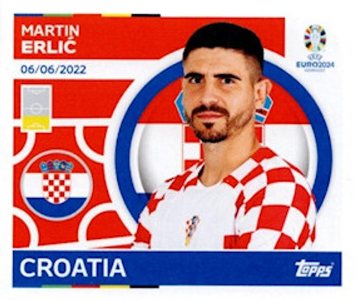 #CRO6 Martin Erlic (Croatia) Topps Euro 2024 Sticker Collection #CRO6 Martin Erlic (Croatia) Topps Euro 2024 Sticker Collection