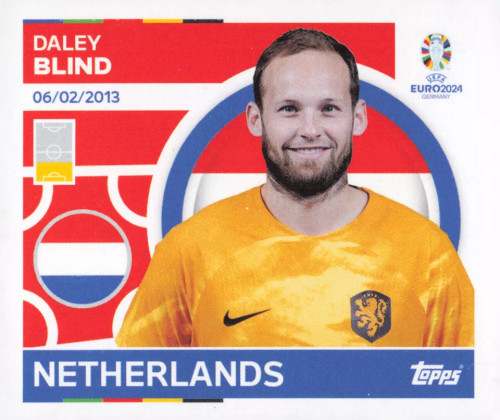 #NED10 Daley Blind (Netherlands) Topps Euro 2024 Sticker Collection