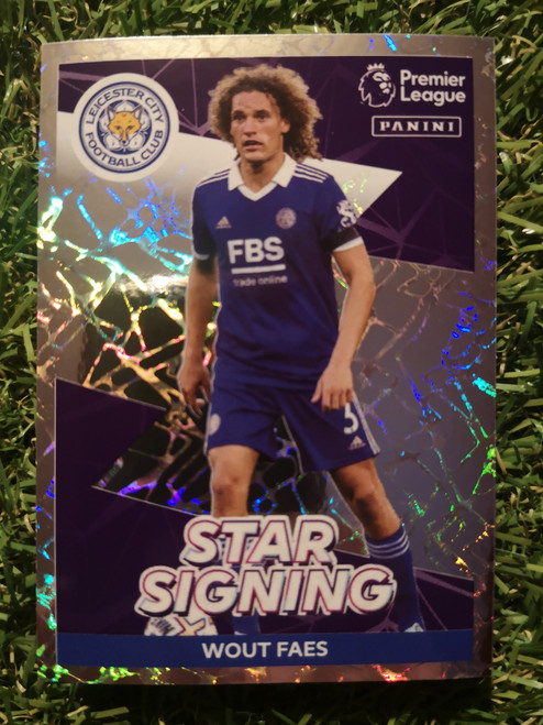 #370 Wout Faes STAR SIGNING (Leicester City) Panini Premier League 2023 Sticker Collection
