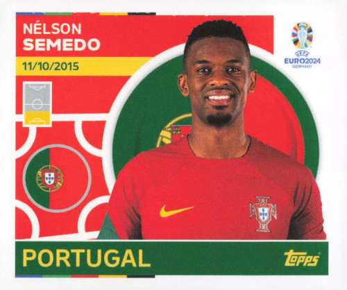 #POR5 Nelson Semedo (Portugal) Topps Euro 2024 Sticker Collection