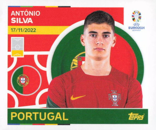 #POR6 Antonio Silva (Portugal) Topps Euro 2024 Sticker Collection