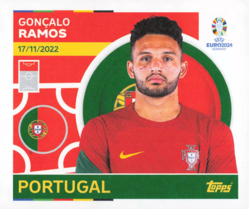 #POR19 Goncalo Ramos (Portugal) Topps Euro 2024 Sticker Collection