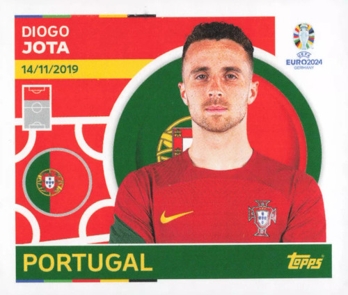 #POR20 Diogo Jota (Portugal) Topps Euro 2024 Sticker Collection