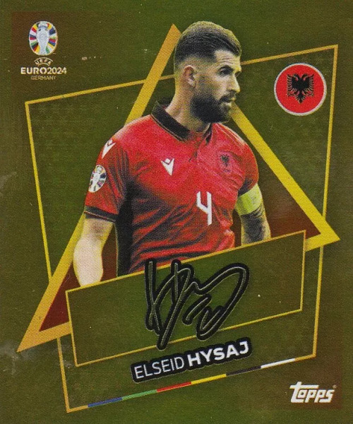 #ALB SP Elseid Hysaj (Albania) Topps Euro 2024 Sticker Collection GOLD SIGNATURE