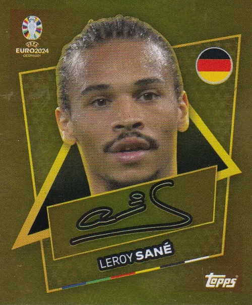 #GER SP Leroy Sané (Germany) Topps Euro 2024 Sticker Collection GOLD SIGNATURE