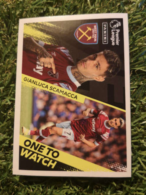 #601 Gianluca Scamacca ONE TO WATCH (West Ham United) Panini Premier League 2023 Sticker Collection