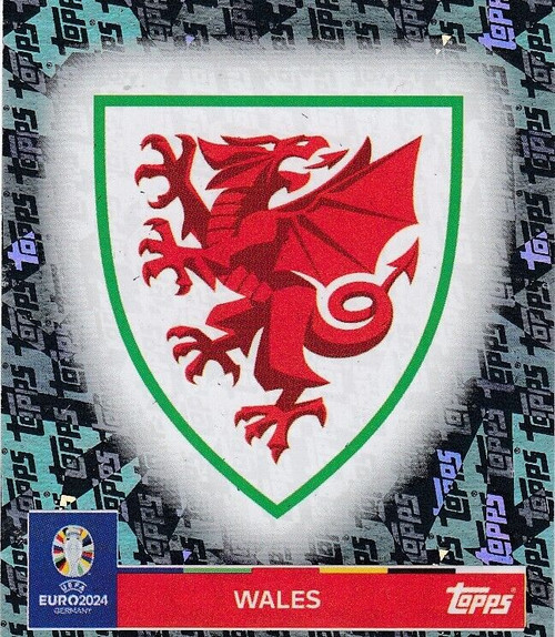 #WAL1 Logo (Wales) Topps Euro 2024 Sticker Collection TOPPS FOIL PARALLEL