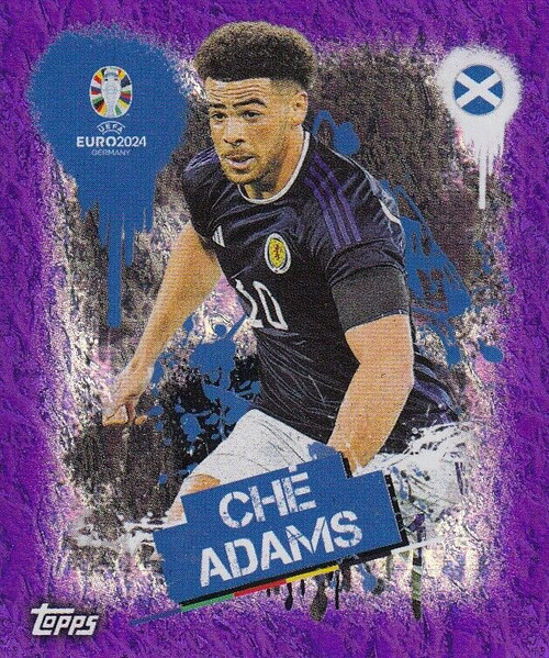 #SCO3 Che Adams (Scotland) Topps Euro 2024 Sticker Collection PURPLE PARALLEL