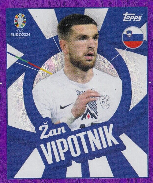#SVN PTW Zan Vipotnik (Slovenia) Topps Euro 2024 Sticker Collection PURPLE PARALLEL