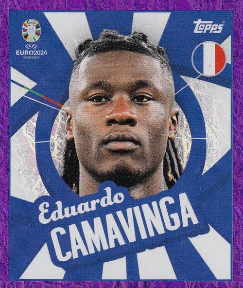 #FRA PTW Eduardo Camavinga (France) Topps Euro 2024 Sticker Collection PURPLE PARALLEL