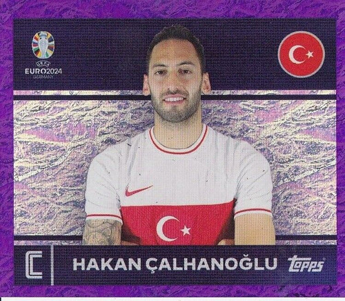 #TUR2 Hakan Calhanoglu (Turkey) Topps Euro 2024 Sticker Collection PURPLE PARALLEL
