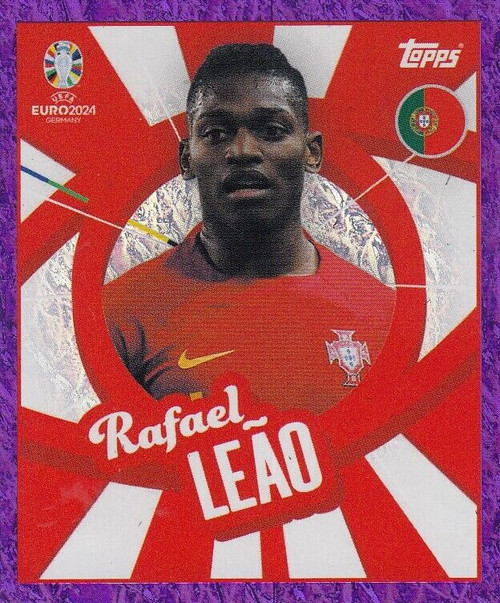 #POR PTW Rafael Leao (Portugal) Topps Euro 2024 Sticker Collection PURPLE PARALLEL