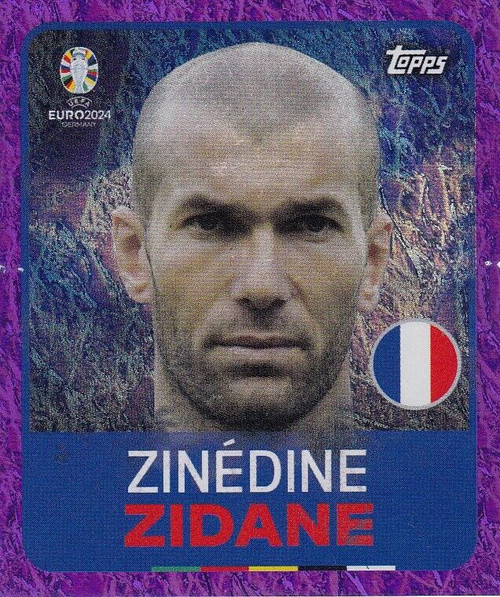 #LEG8 Zinedine Zidane (France) Topps Euro 2024 Sticker Collection PURPLE PARALLEL