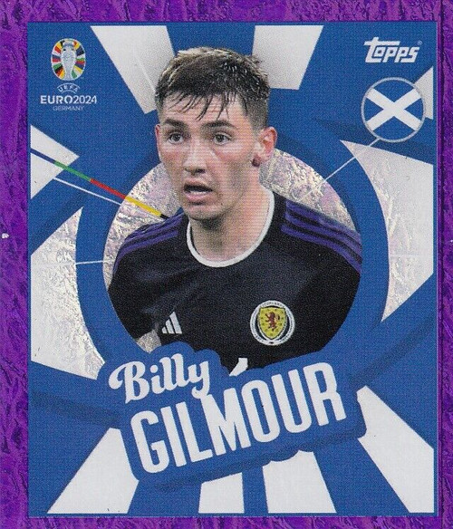#SCO PTW Billy Gilmour (Scotland) Topps Euro 2024 Sticker Collection PURPLE PARALLEL