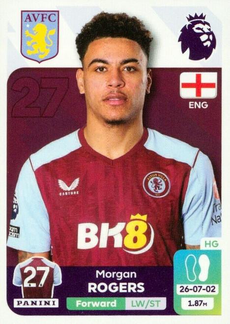 #U4 Morgan Rogers (Aston Villa) Panini Premier League 2024 Sticker Collection UPDATE STICKER