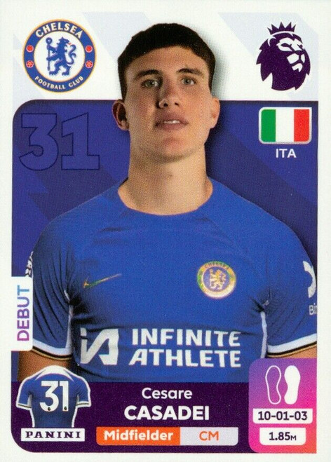 #U16 Cesare Casadei (Chelsea) Panini Premier League 2024 Sticker Collection UPDATE STICKER