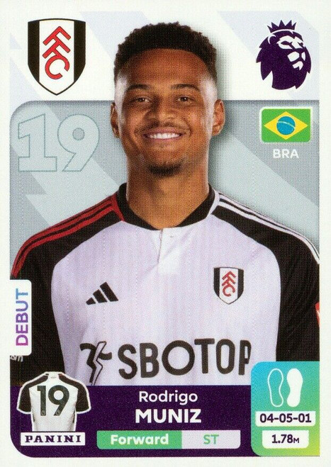#U20 Rodrigo Muniz (Fulham) Panini Premier League 2024 Sticker Collection UPDATE STICKER
