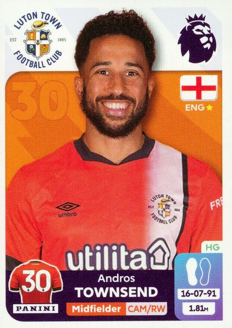 #U26 Andros Townsend (Luton Town) Panini Premier League 2024 Sticker Collection UPDATE STICKER