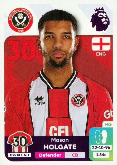 #U38 Mason Holgate (Sheffield United) Panini Premier League 2024 Sticker Collection UPDATE STICKER