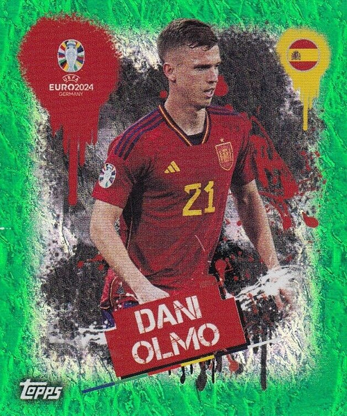 #ESP3 Dani Olmo (Spain) Topps Euro 2024 Sticker Collection GREEN PARALLEL