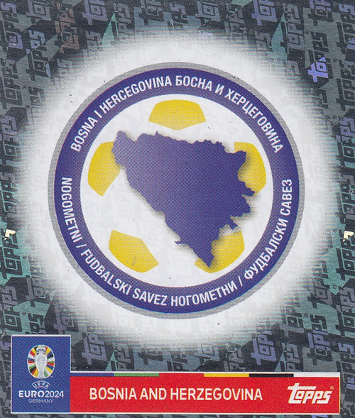 #BIH1 Logo (Bosnia and Herzegovina) Topps Euro 2024 Sticker Collection TOPPS FOIL PARALLEL