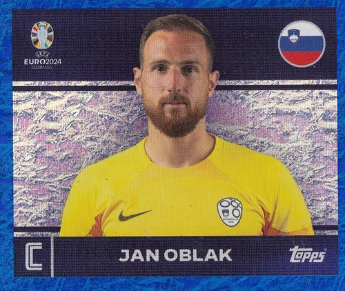 #SVN2 Jan Oblak (Slovenia) Topps Euro 2024 Sticker Collection BLUE PARALLEL