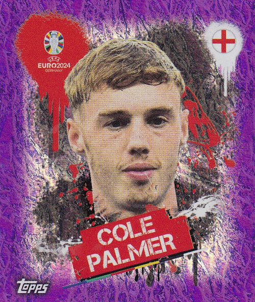 #ENG3 Cole Palmer (England) Topps Euro 2024 Sticker Collection PURPLE PARALLEL