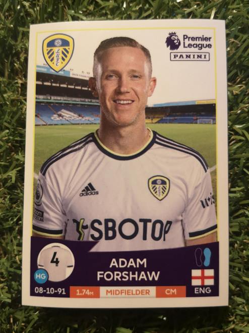 #296 Adam Forshaw (Leeds United) Panini Premier League 2023 Sticker Collection