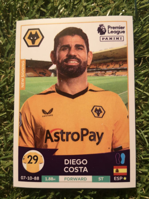 #628 Diego Costa (Wolverhampton Wanderers) Panini Premier League 2023 Sticker Collection