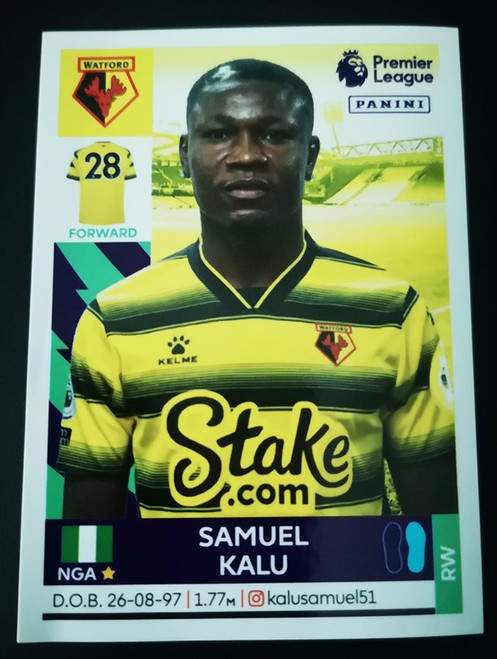 #U42 Samuel Kalu (Watford) Panini Premier League 2022 Transfer Update