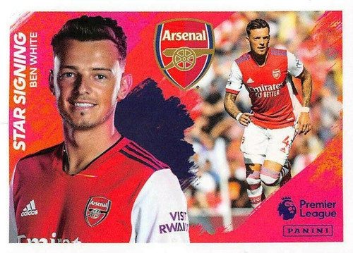 #49 Ben White (Arsenal) Panini Premier League 2022 Sticker Collection STAR SIGNING