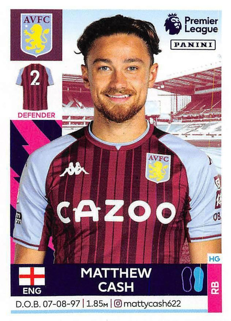 #55 Matthew Cash (Aston Villa) Panini Premier League 2022 Sticker Collection