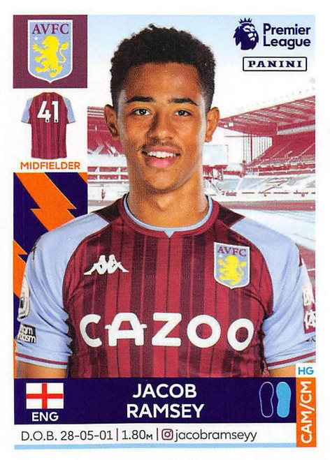 #71 Jacob Ramsey (Aston Villa) Panini Premier League 2022 Sticker Collection