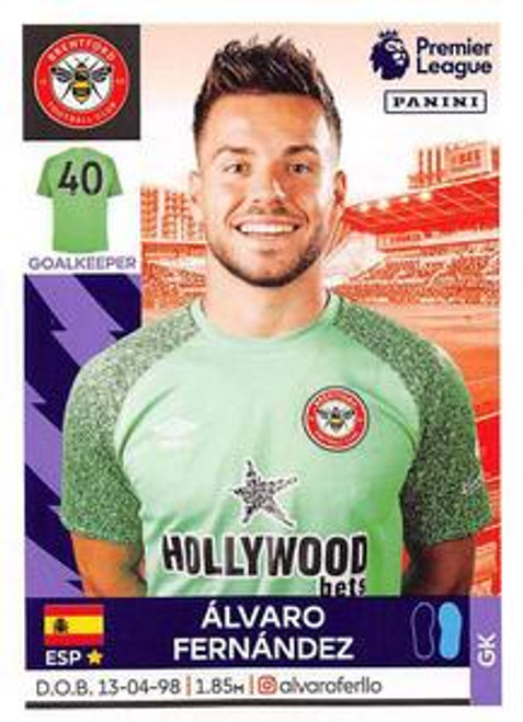 #83 Alvaro Fernandez (Brentford) Panini Premier League 2022 Sticker Collection