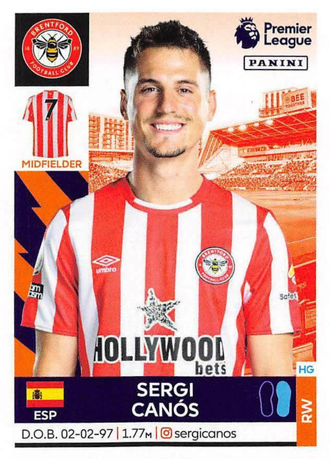 #94 Sergi Canos (Brentford) Panini Premier League 2022 Sticker Collection
