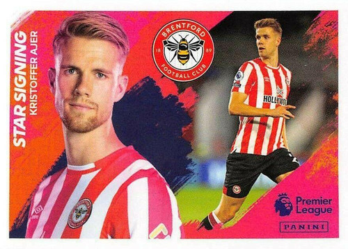 #107 Kristoffer Ajer (Brentford) Panini Premier League 2022 Sticker Collection STAR SIGNING