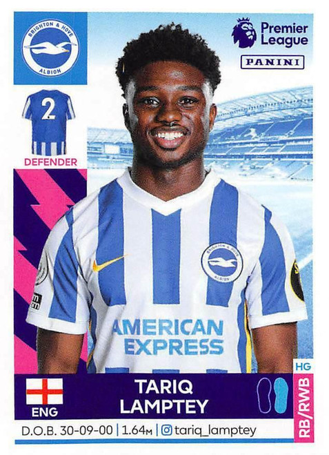 #113 Tariq Lamptey (Brighton & Hove Albion) Panini Premier League 2022 Sticker Collection