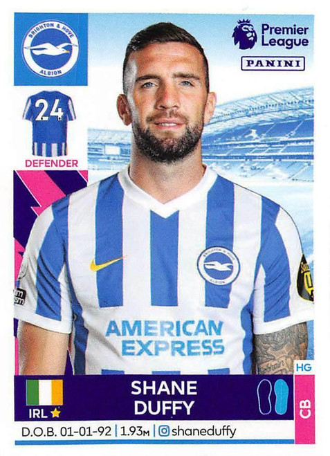 #117 Shane Duffy (Brighton & Hove Albion) Panini Premier League 2022 Sticker Collection