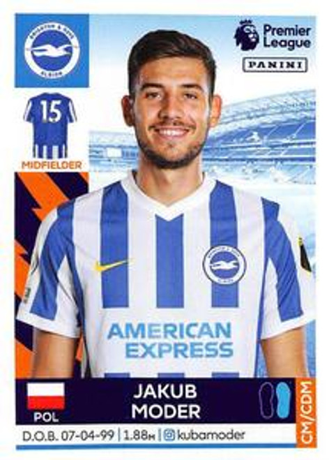 #126 Jakub Moder (Brighton & Hove Albion) Panini Premier League 2022 Sticker Collection