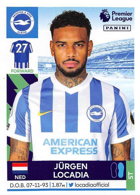 #133 Jurgen Locadia (Brighton & Hove Albion) Panini Premier League 2022 Sticker Collection