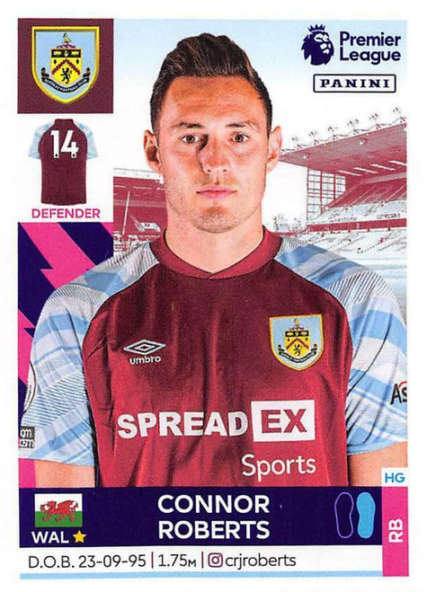 #146 Connor Roberts (Burnley) Panini Premier League 2022 Sticker Collection