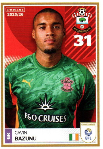 367 Gavin Bazunu Southampton Panini EFL 2025 26 Sticker Collection 367-gavin-bazunu-southampton-panini-efl-2025-26-sticker-collection