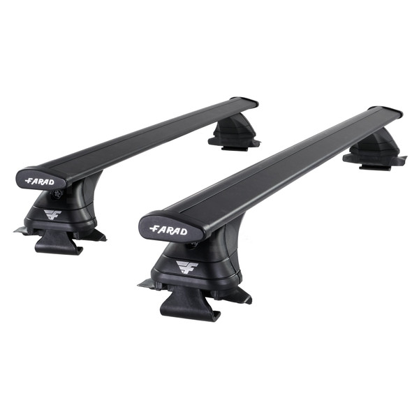 Farad Pro Wing Black Aluminium Roof Bars to fit Nissan Qashqai+2 2008 - 2013 (Open Roof Rails)