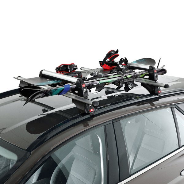 Fabbri Car Ski Rack and Snowboard Carrier - Angled Mount Roof Bar Attachment (Carry up to 4 Skis)