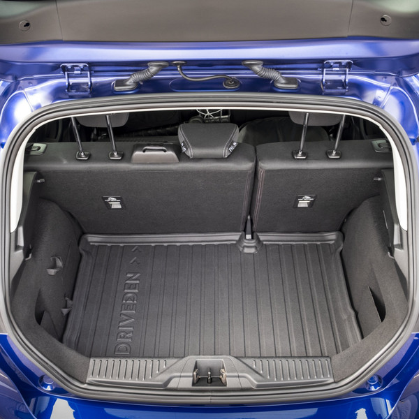 DriveDen Custom-Fit Rubber Boot Mat to fit Ford Fiesta Mk.8 2017 - 2023 (without Variable Height Boot Floor)
