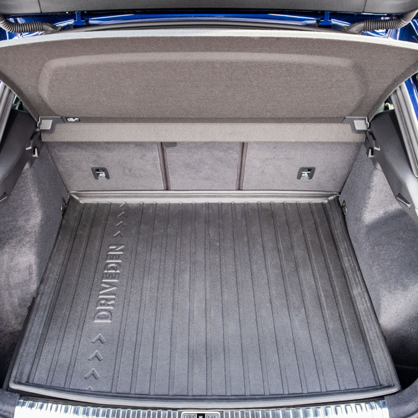 DriveDen Custom-Fit Rubber Boot Mat to fit Audi Q3 SUV Mk.2 2019 - 2025 (with Raised Boot Floor, Fixed Rear Bench)